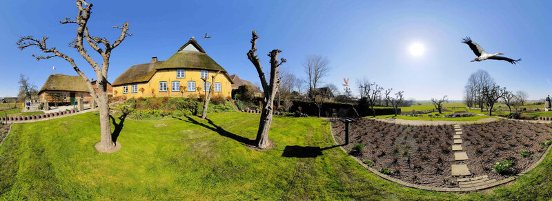 Panoramic view of a rural farm