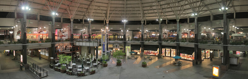 Panoramic view of a shopping mall