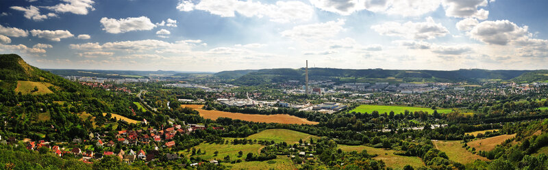 Panoramic view of a town in Germany