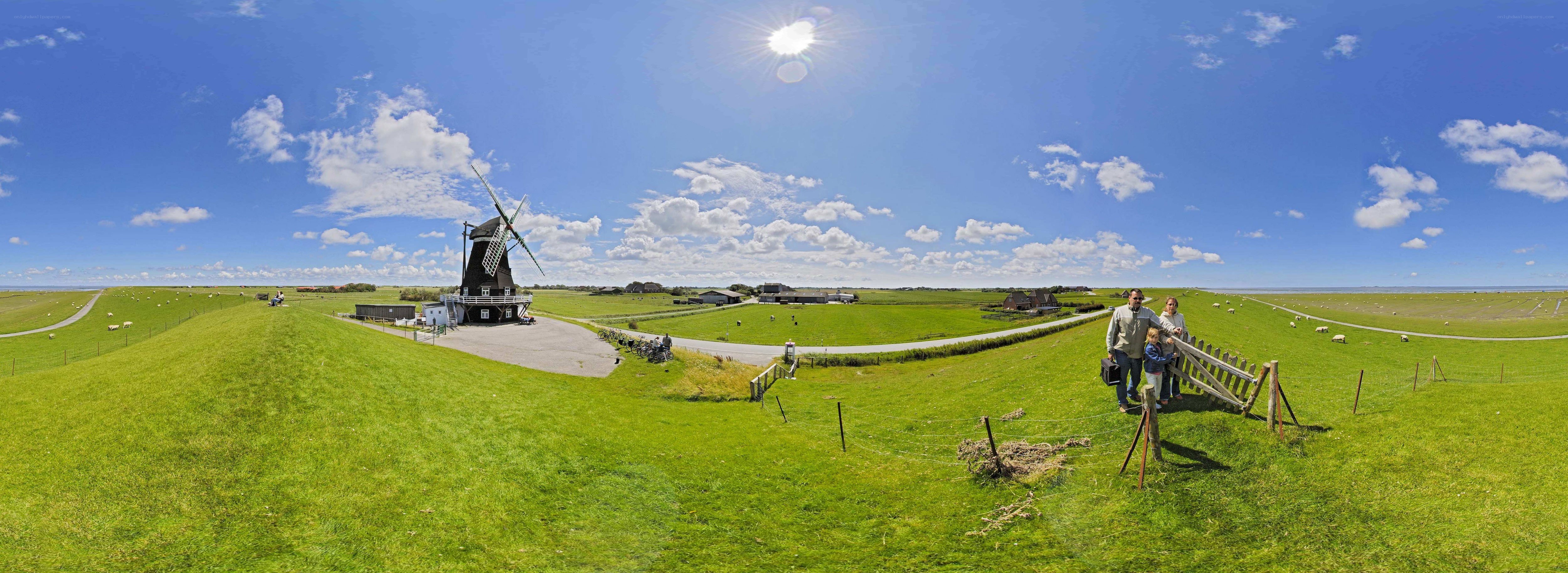 Panoramic view of a windmill