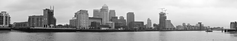 Panoramic view of Canary Wharf