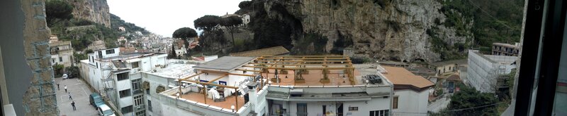 Panoramic view of coastal town