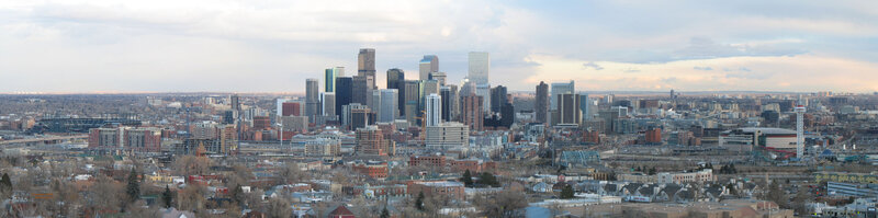 Panoramic view of Denver skyline