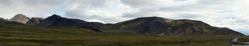 Panoramic view of Icelandic mountains