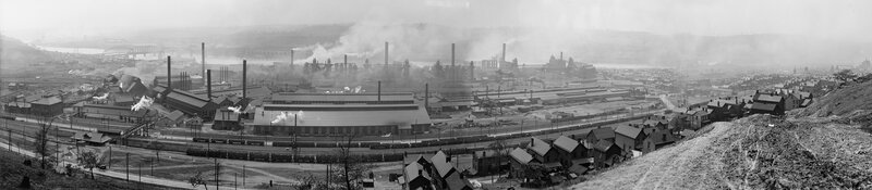 Panoramic view of industrial city
