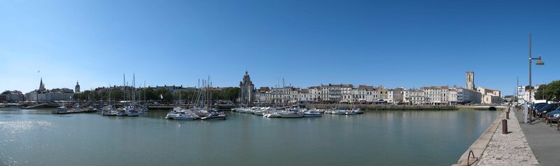 Panoramic view of La Rochelle harbor