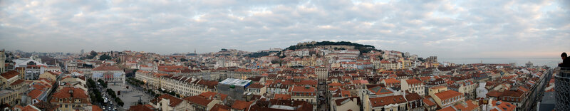 Panoramic view of Lisbon cityscape