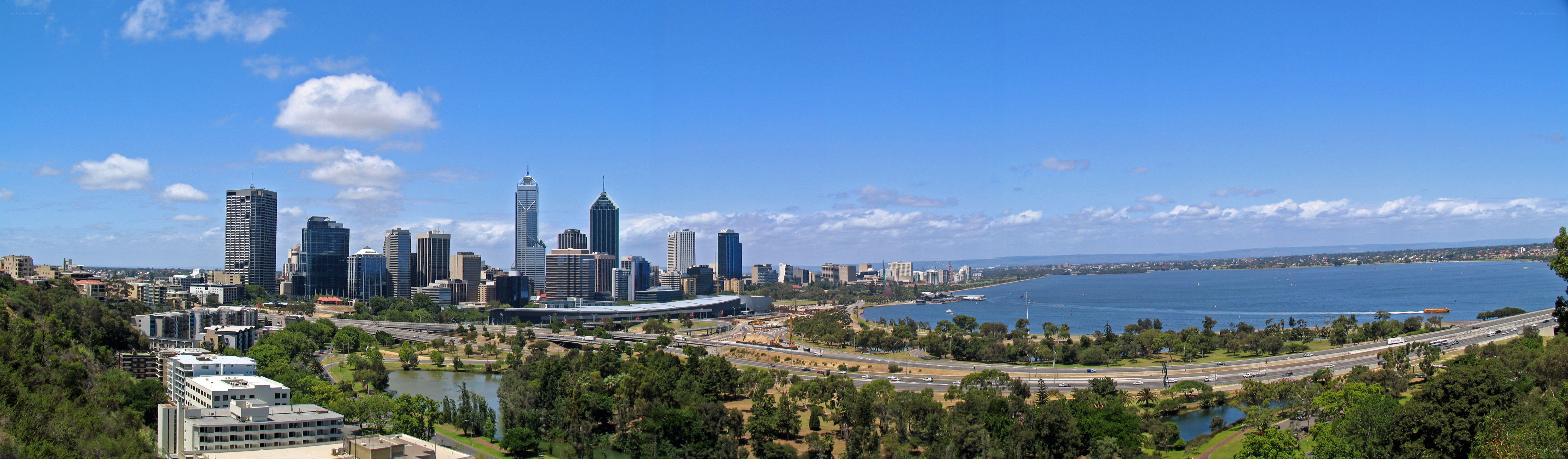 Panoramic view of Perth cityscape