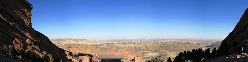 panoramic view of red rocks amphitheater