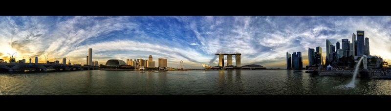 Panoramic view of Singapore skyline