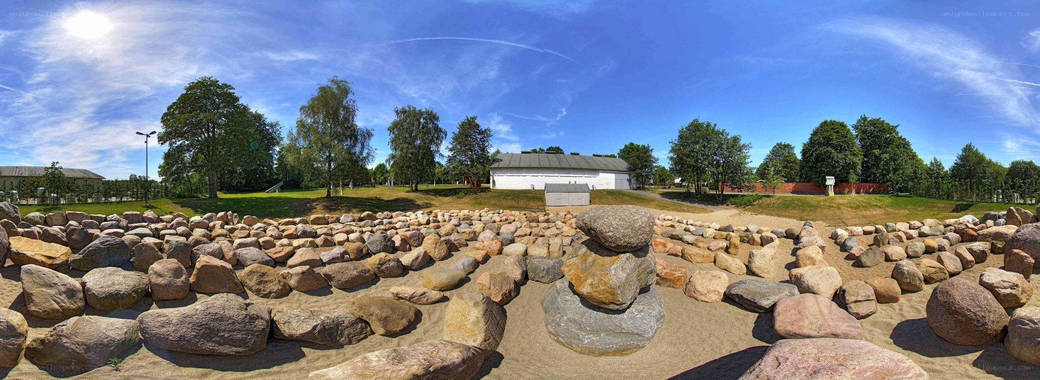 Panoramic view of stone installation