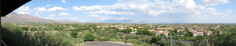 Panoramic view of suburban valley