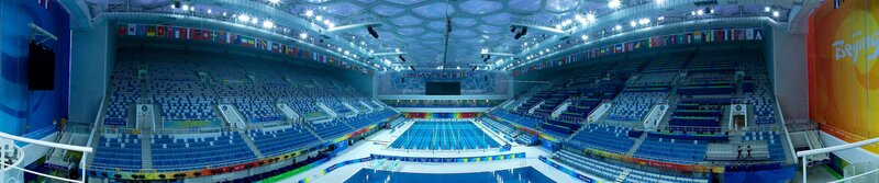 Panoramic view of swimming arena