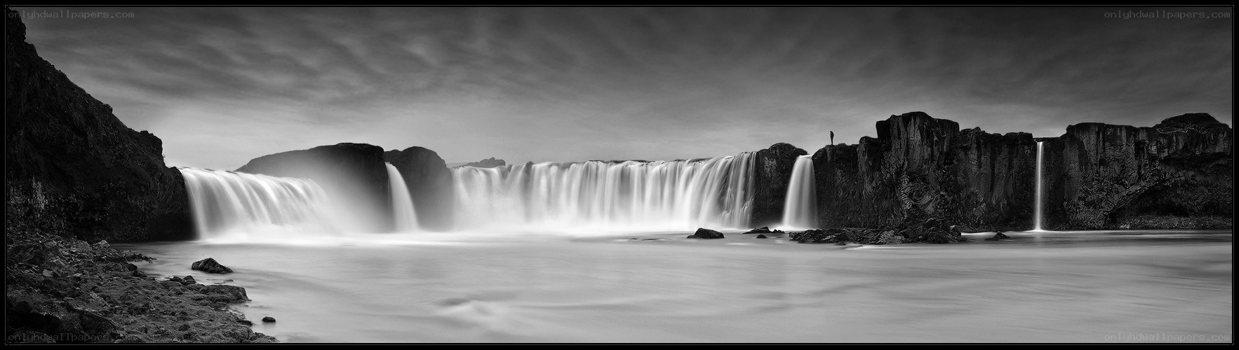 Panoramic waterfall landscape