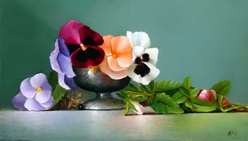 Pansy Flowers in a Vase