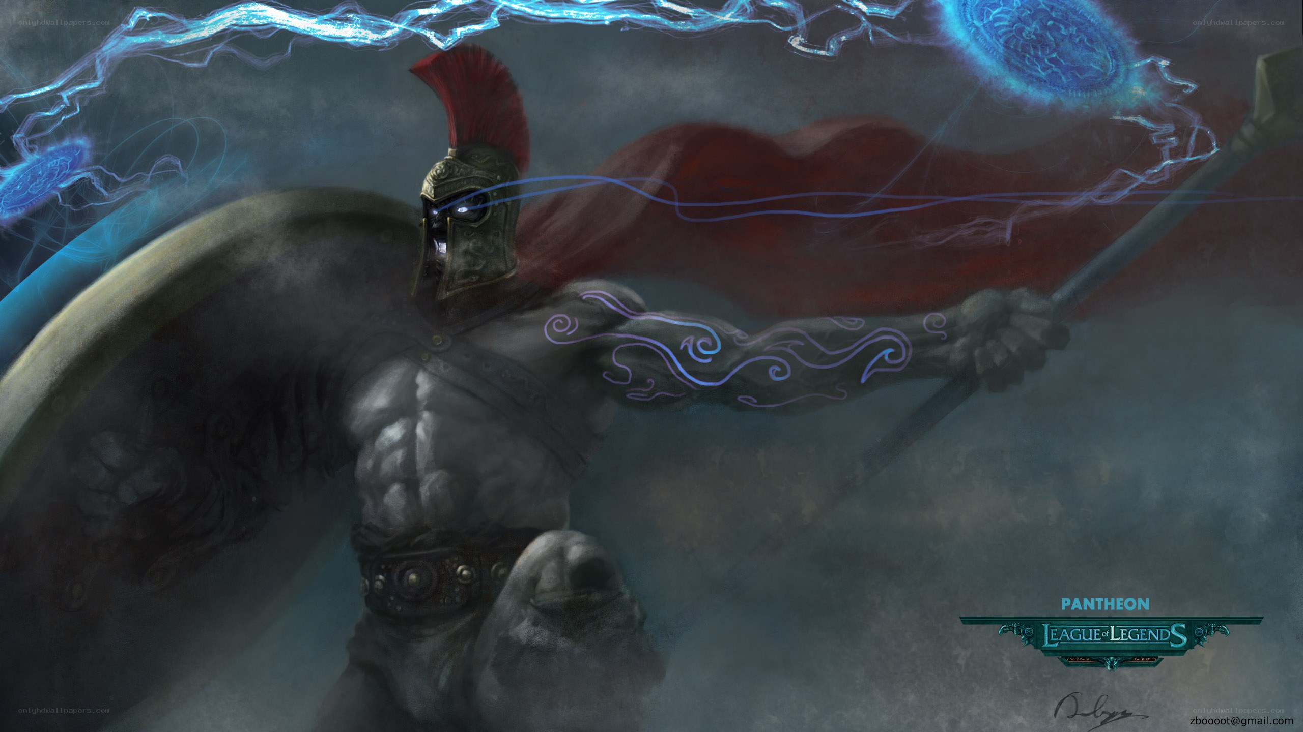 Pantheon warrior with lightning