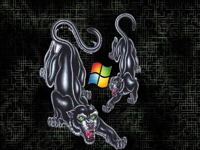 Panther and Windows logo art