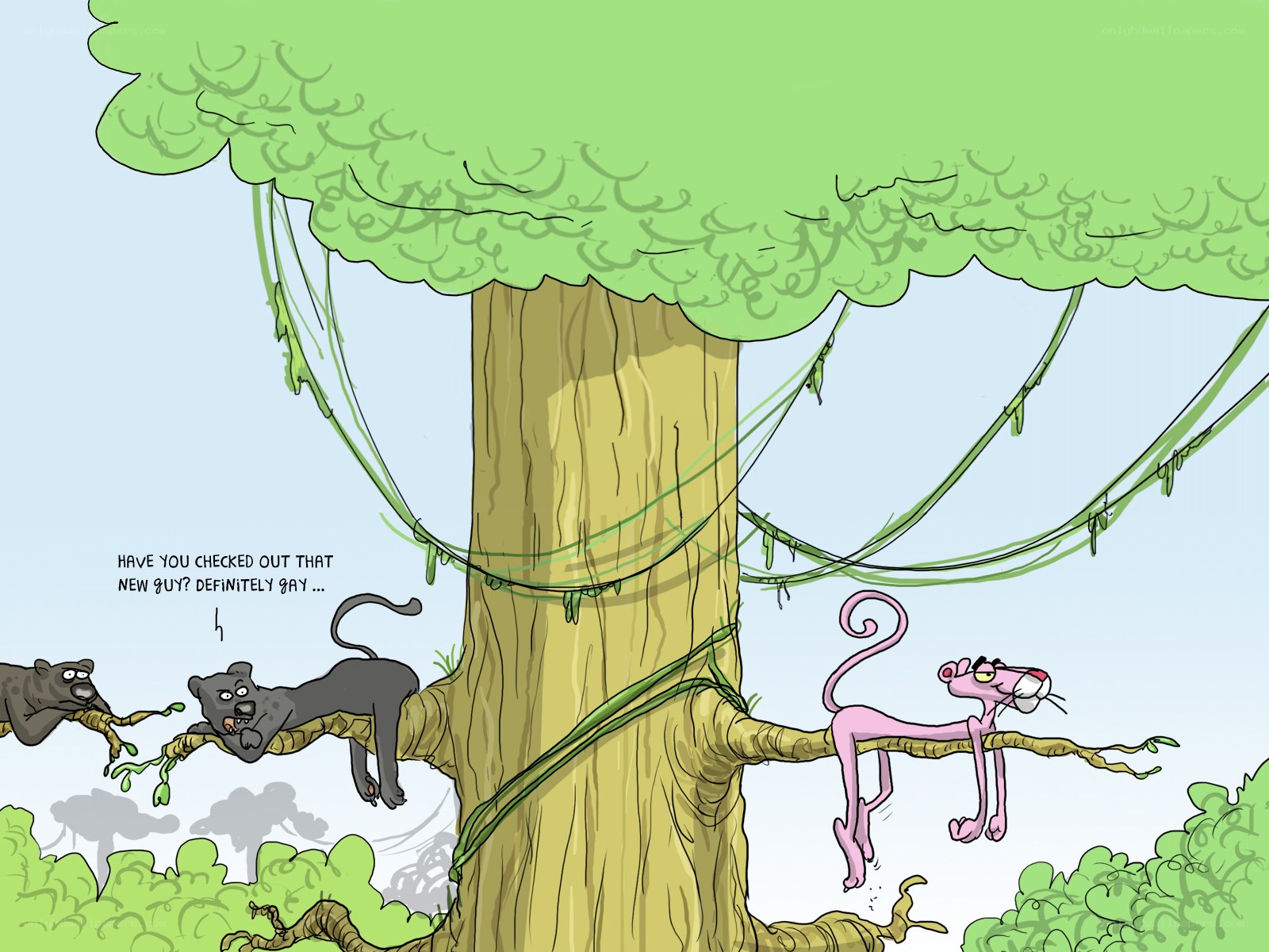 Panther friends in the jungle