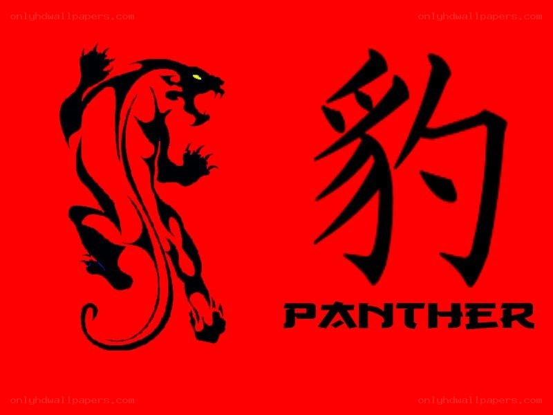 Panther logo with kanji character