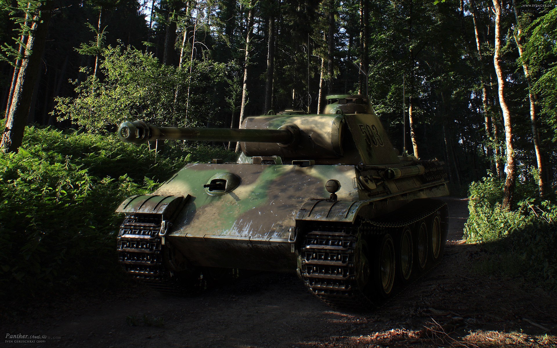 Panther tank in forest