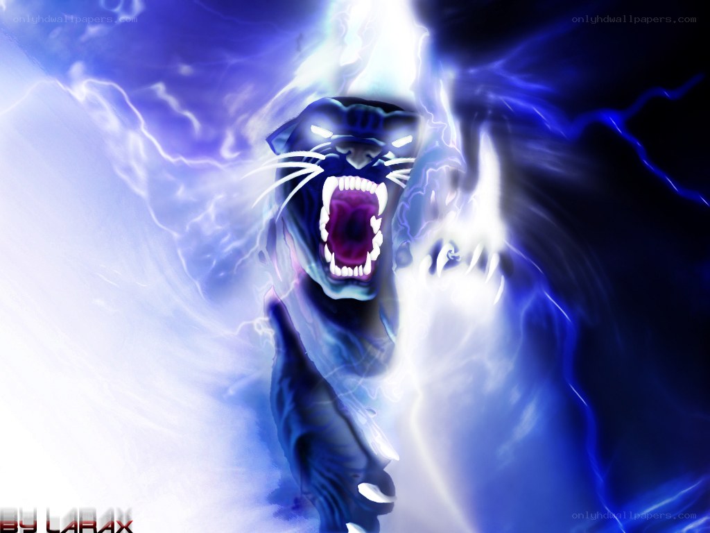 panther with lightning energy