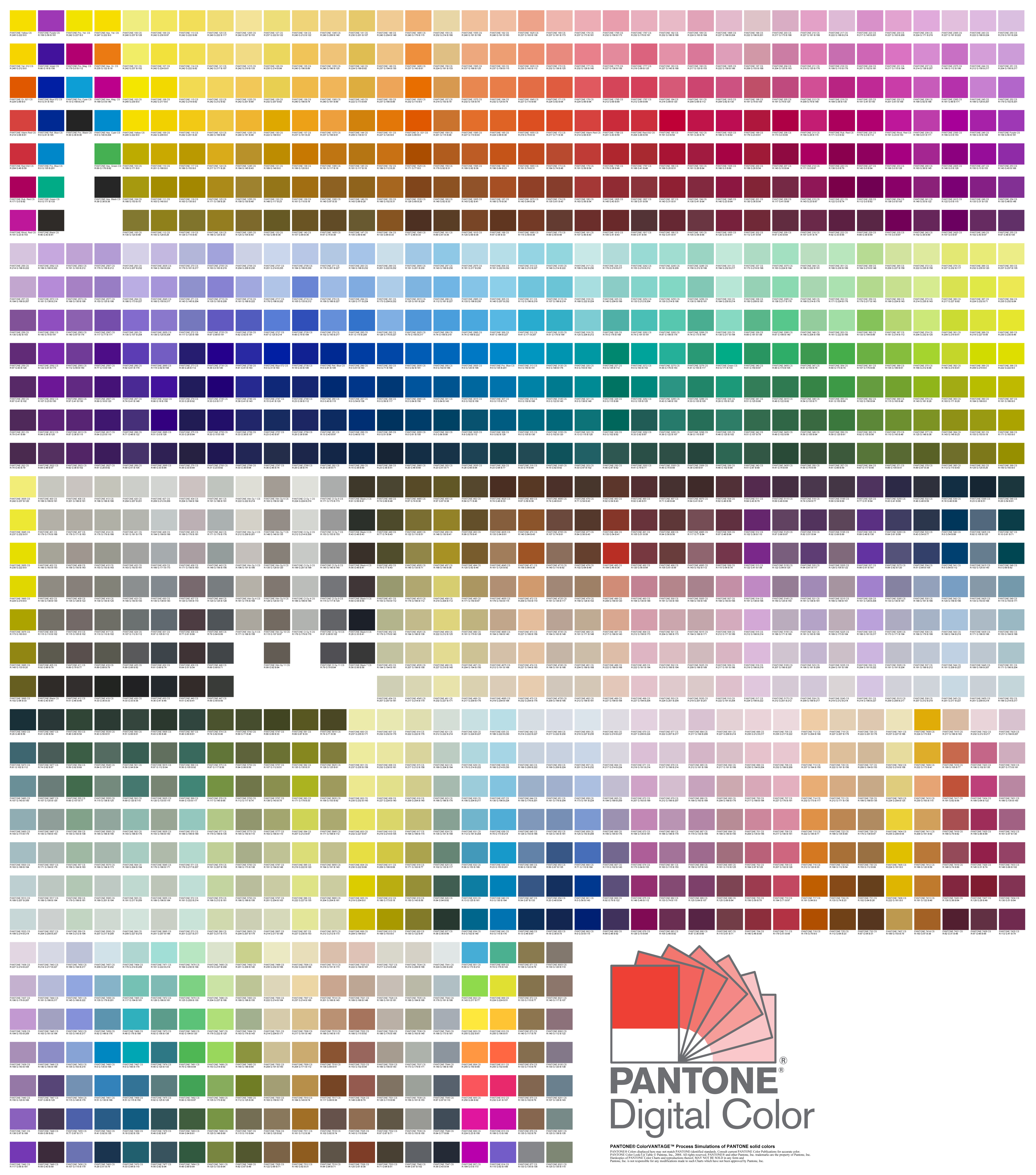 Pantone Digital Color Chart
