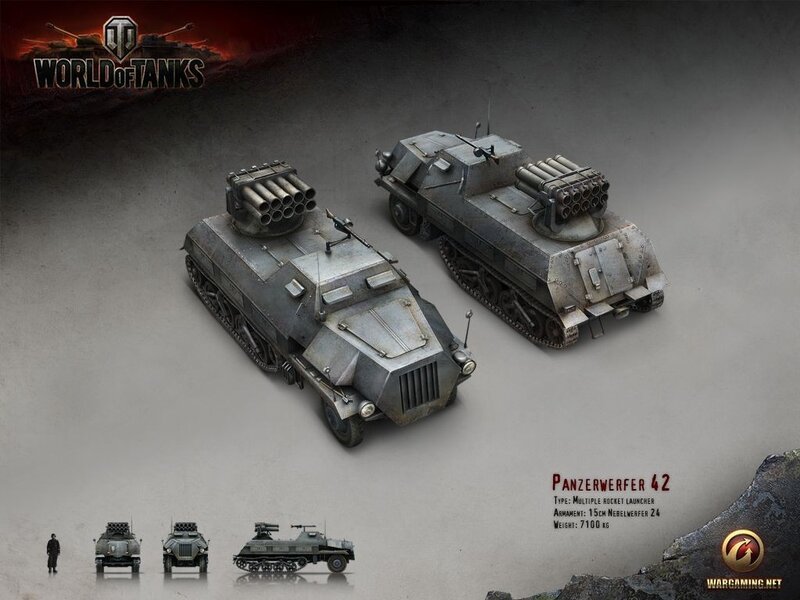 Panzerwerfer 42 Vehicles — Gray, Dramatic, 3d Render