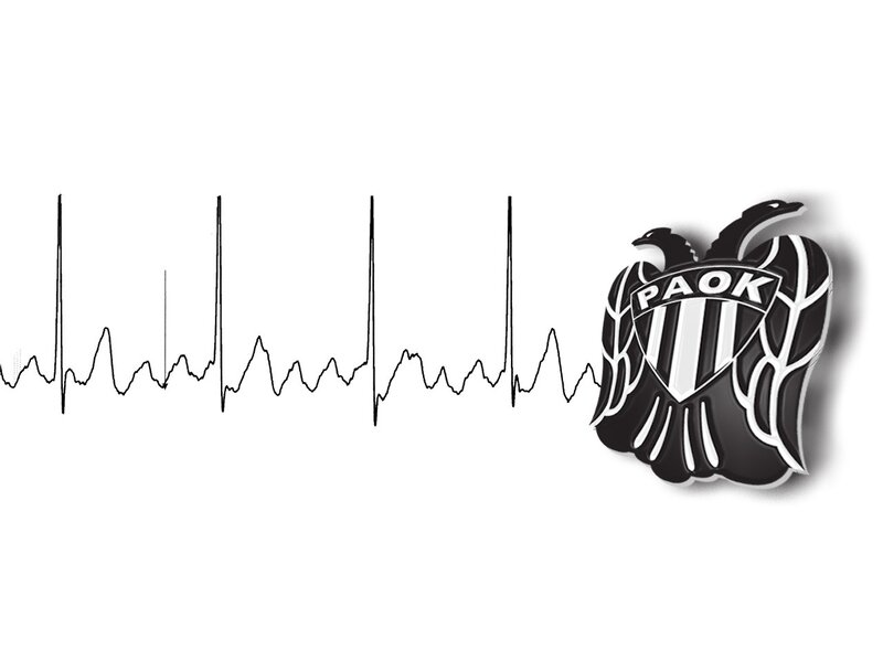 PAOK crest with heartbeat line
