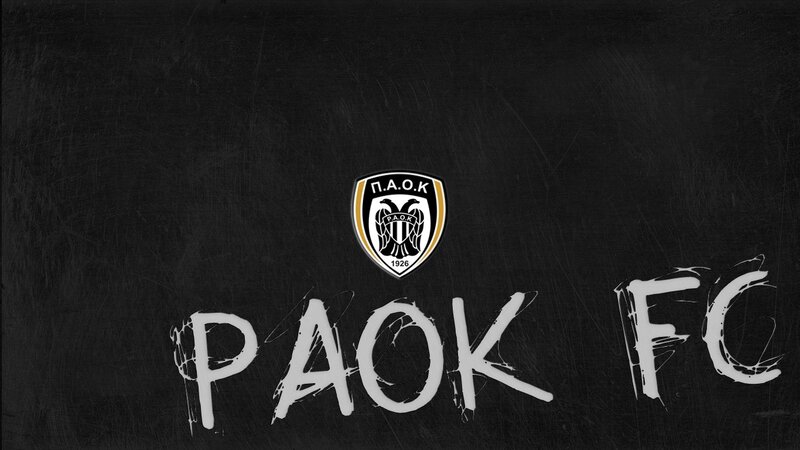 PAOK FC logo on blackboard