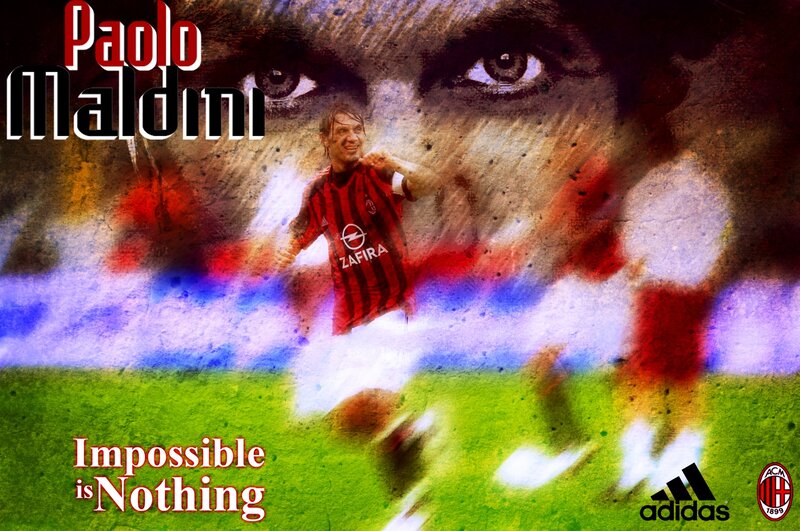 Paolo Maldini football poster
