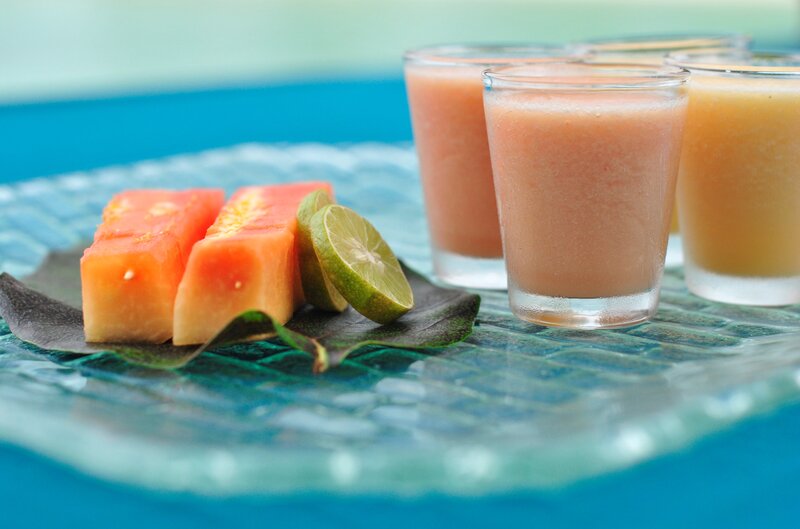 Papaya and Lime Slices
