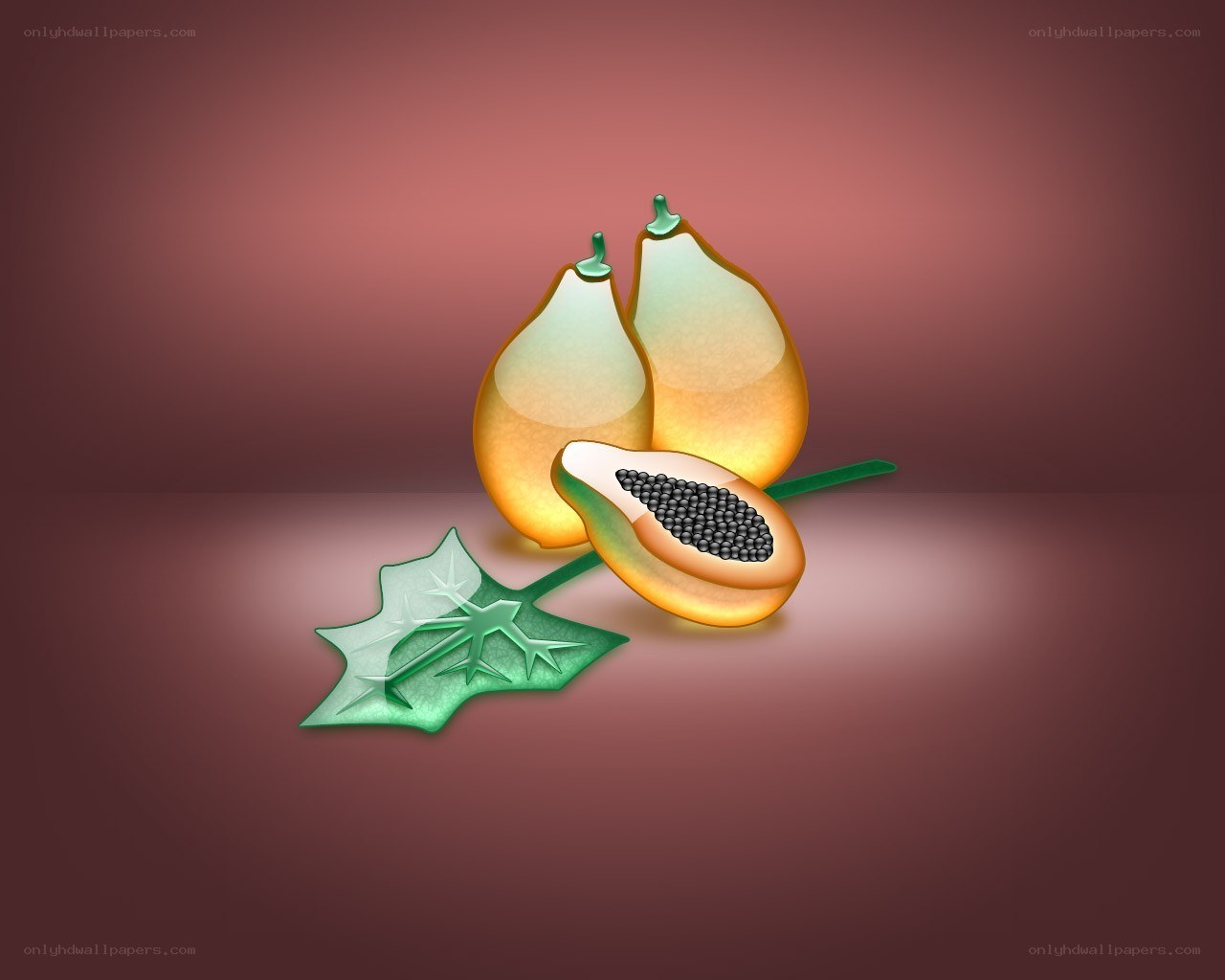 Papaya fruit illustration