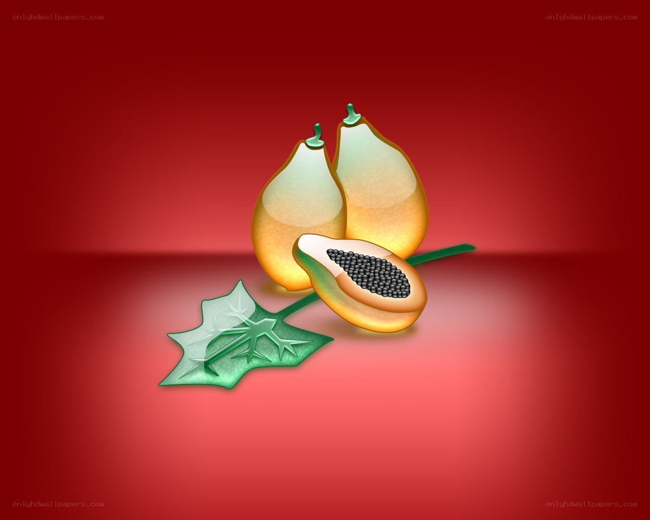 Papaya fruit illustration