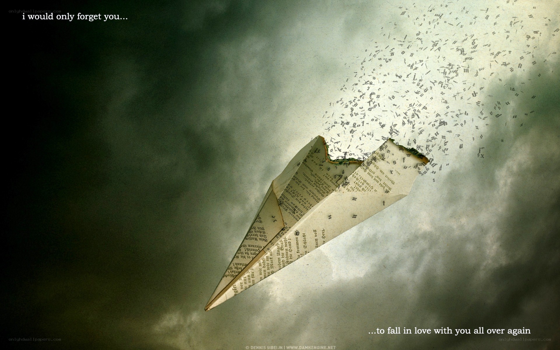 paper airplane flying away