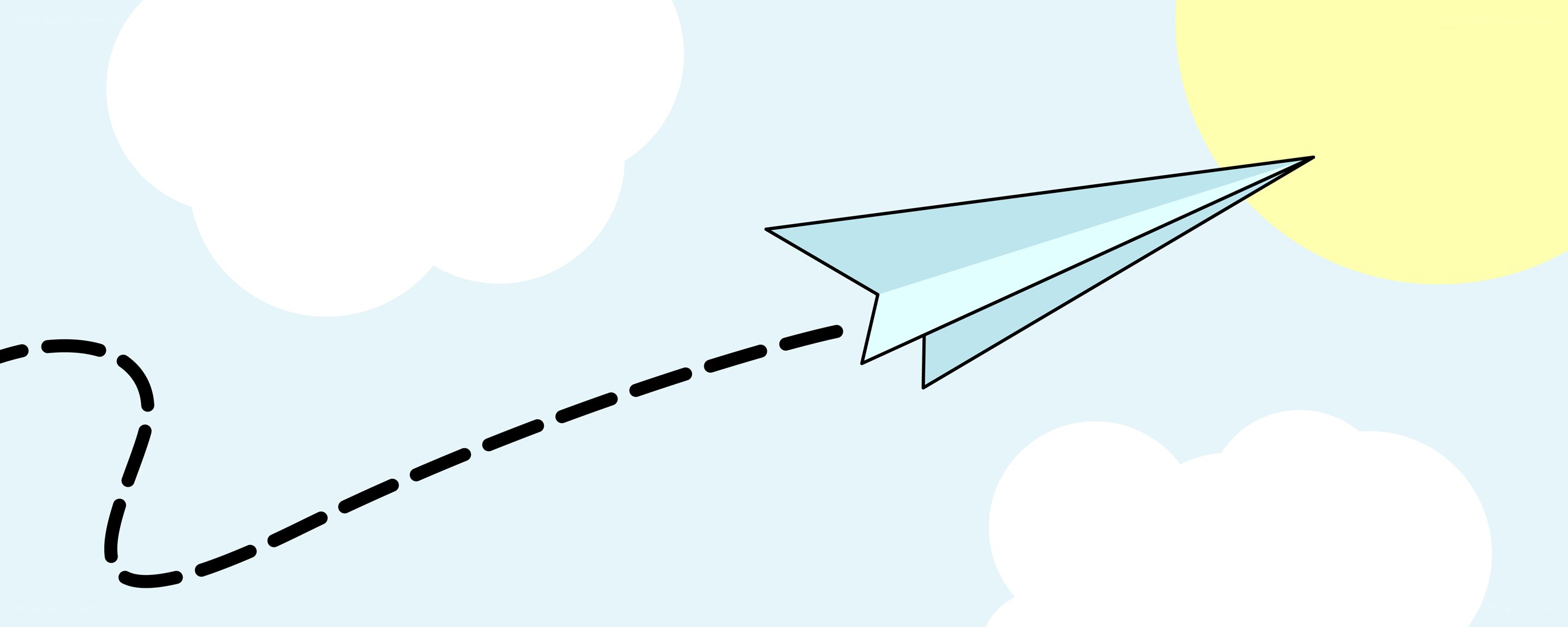 Paper airplane flying in sky