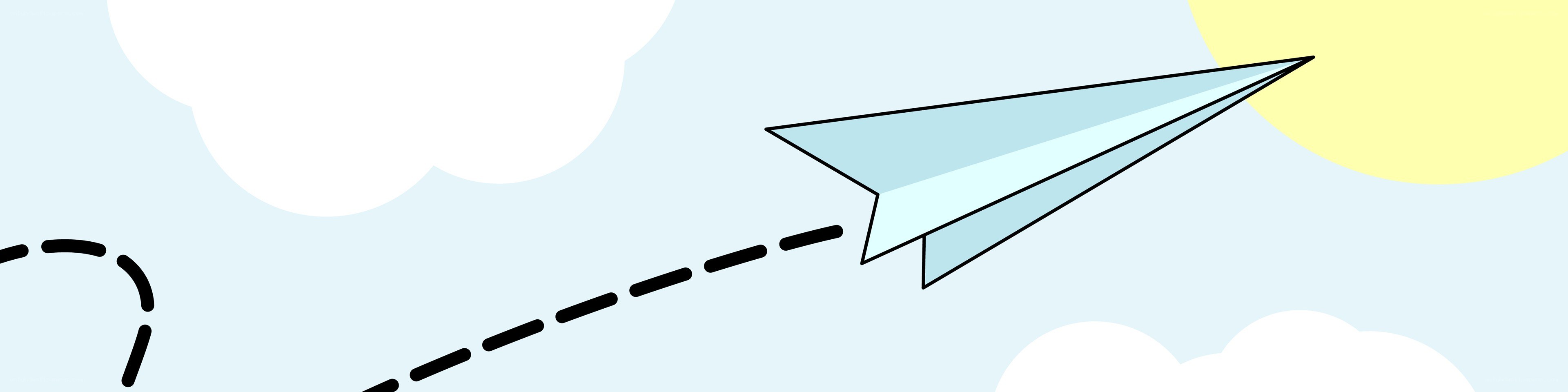 paper airplane flying in sky