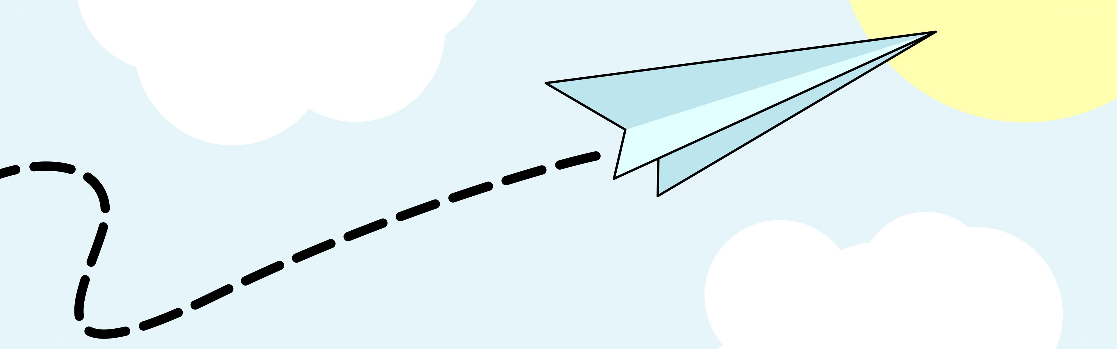 paper airplane flying in sky