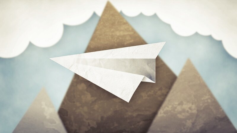 Paper Airplane Flying — White, Serene
