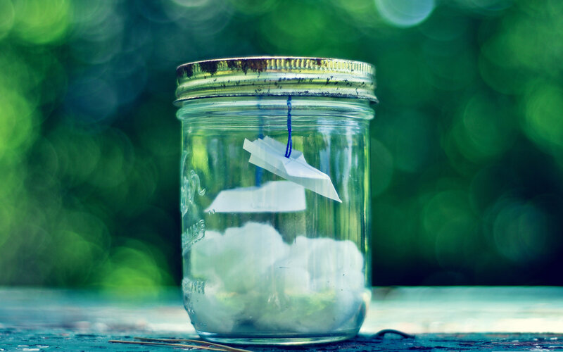 Paper Airplane in Jar