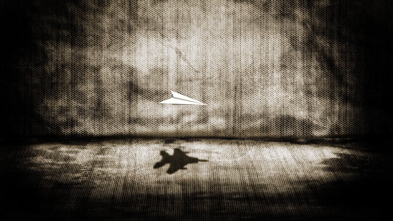 Paper Airplane in Room