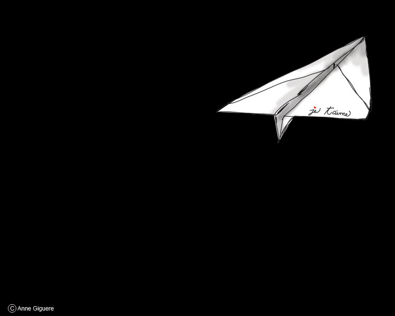 Paper airplane with message