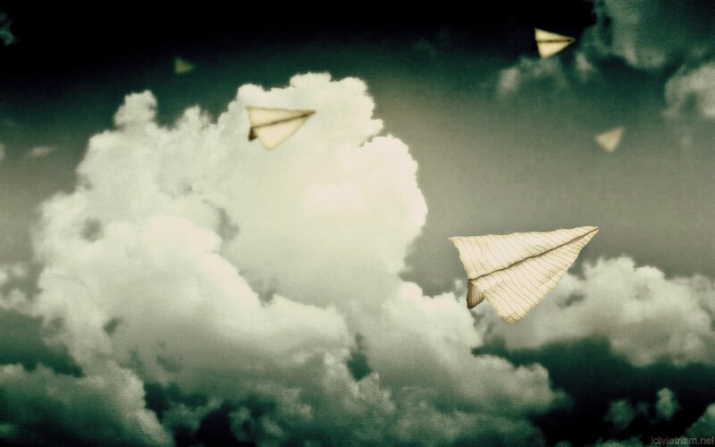 Paper Airplanes in Clouds