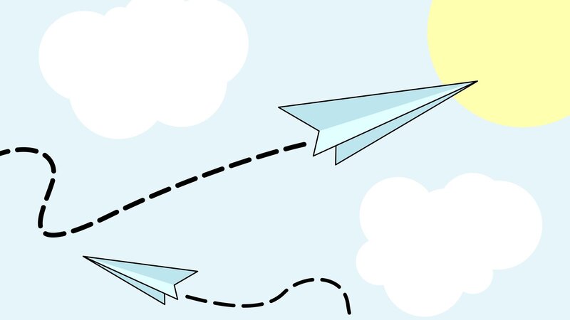 Paper airplanes in the sky
