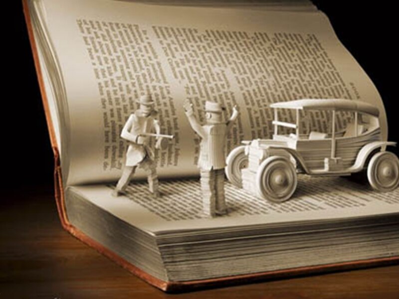 Paper art from a book