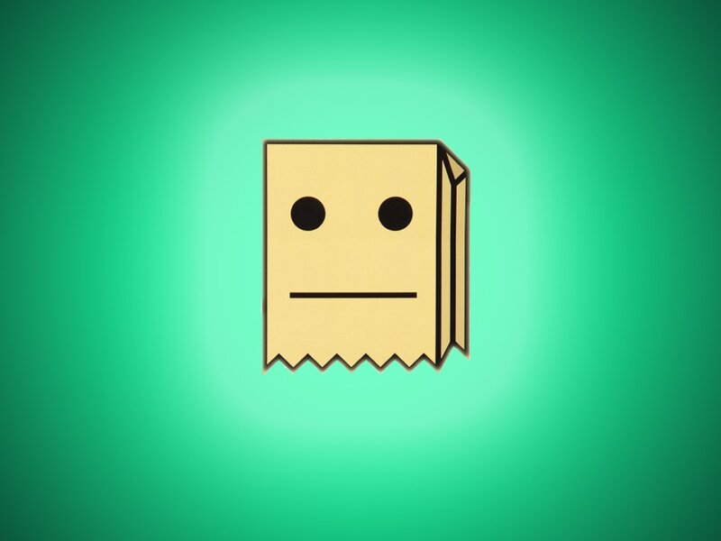 Paper Bag Character — Green