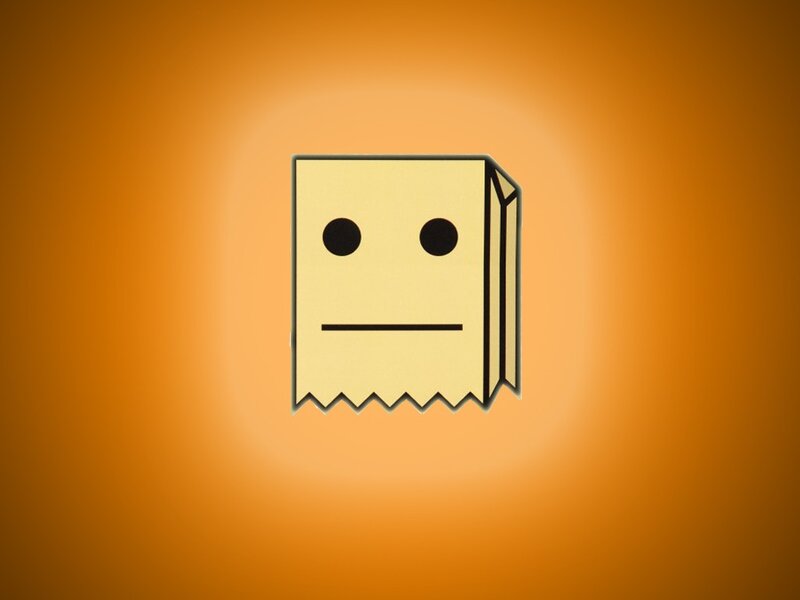 Paper Bag Character — Orange