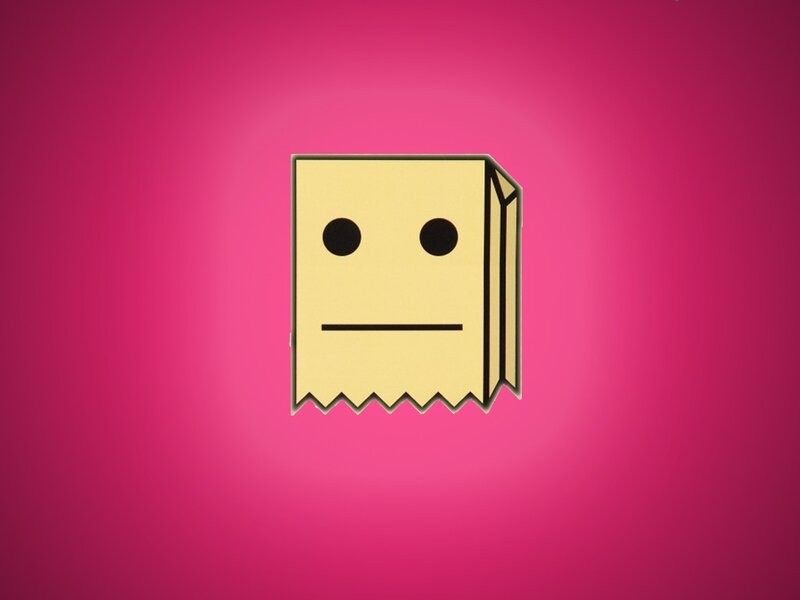 Paper Bag Character — Pink
