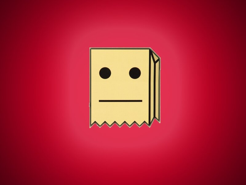 Paper Bag Character — Red, Neutral