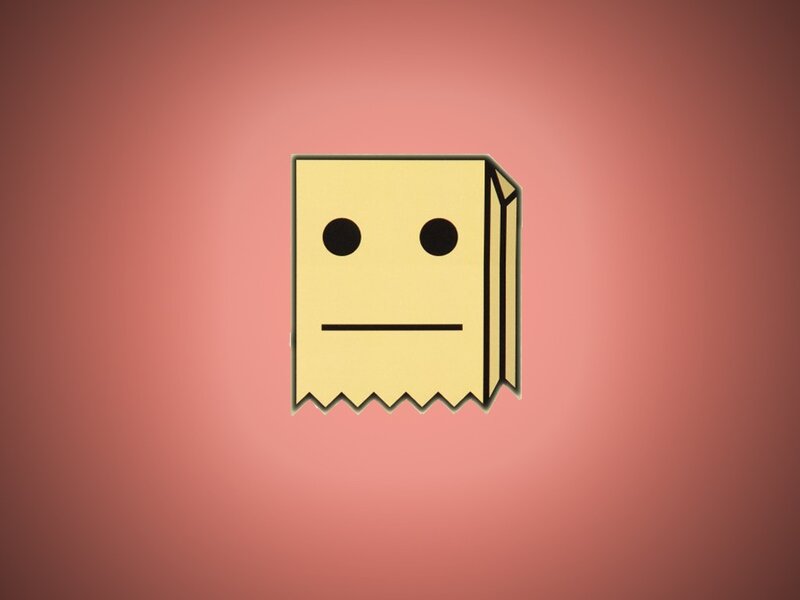 Paper Bag Character — Red