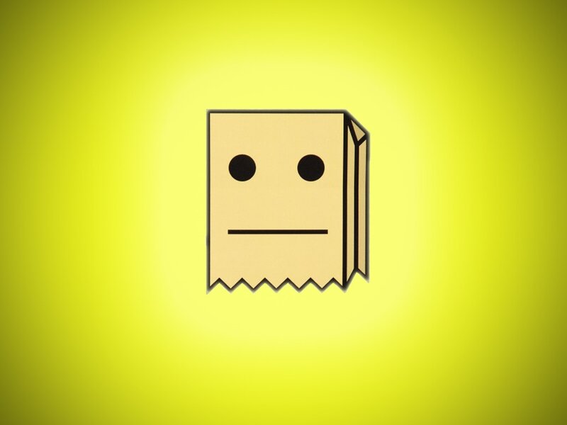 Paper Bag Character — Yellow